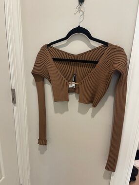 Cropped Jacquemus Cardigan - Camel Brown- never worn
